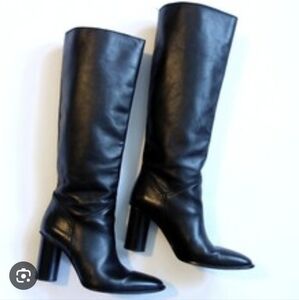ZARA Elegant Black Knee-High Women's Boots Size EU 37
